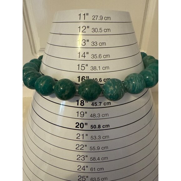 Amazonite Beaded Necklace With Sterling Silver Clasp - Picture 4 of 5